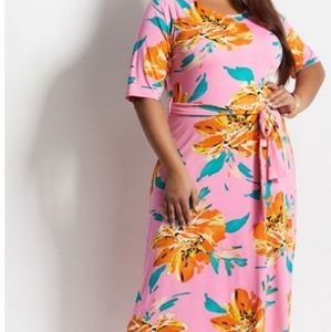 Floral belted maxi dress